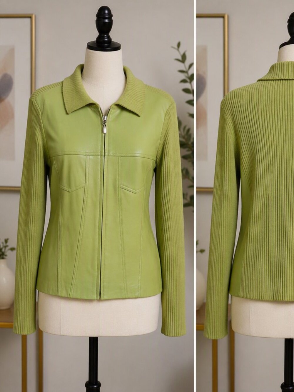 Escapade Lime Green Leather Jacket – Bold & Stylish Statement Piece